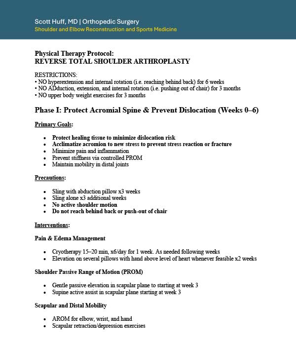 Reverse Total Shoulder Arthroplasty