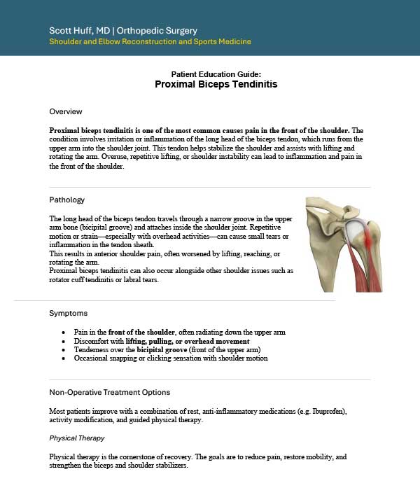 Proximal Biceps Tendinitis