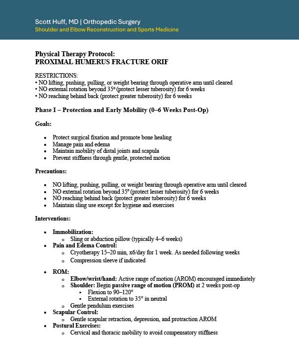 Proximal Humerus Fracture ORIF