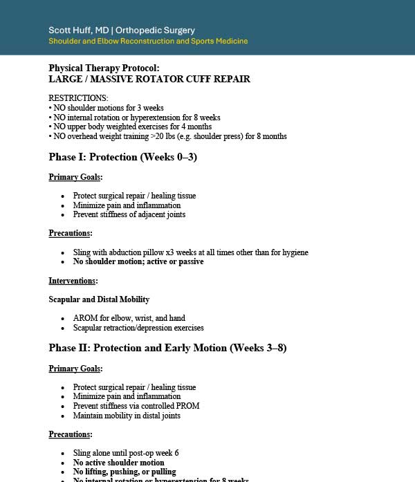 Large - Massive Rotator Cuff Repair