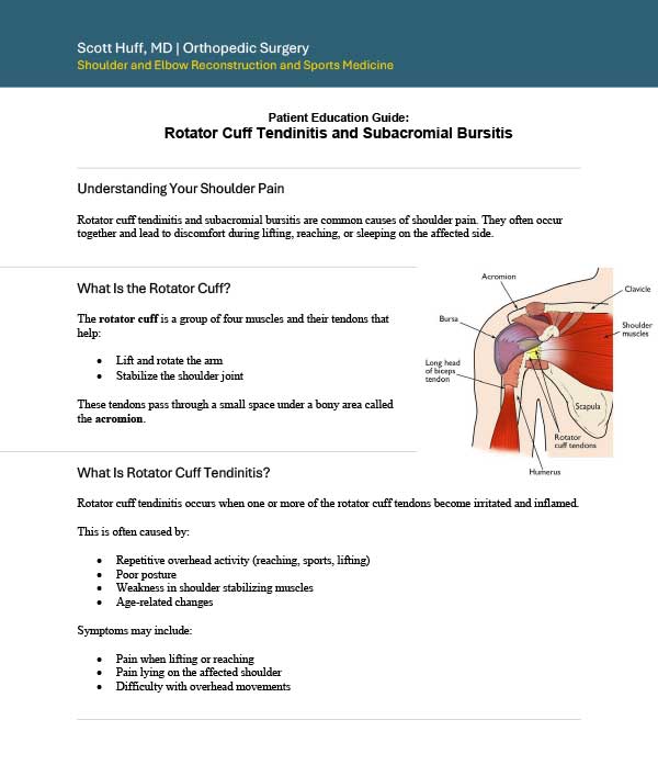 Rotator Cuff Tendinitis and Subacromial Bursitis