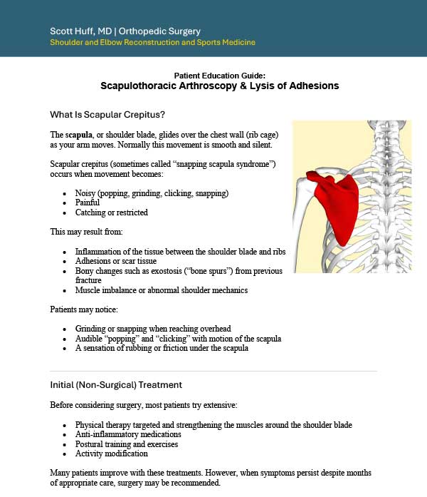 Scapulothoracic Arthroscopy & Lysis of Adhesions