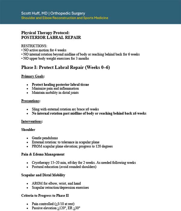 Posterior Labral Repair